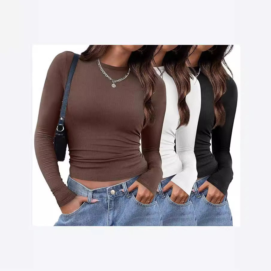 Women slim fit long sleeved t-shirt, thin and sexy女长袖t恤图片