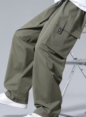 Men's loose large pocket work pants男装宽松大口袋工装裤