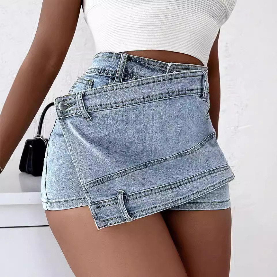 women fashion sexy jeans skirt女夏季韩版显瘦牛仔裙裤子短裤潮