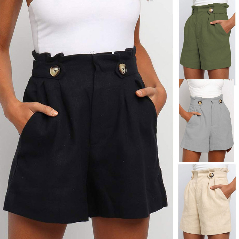 Women's solid color casual loose shorts女装纯色休闲宽松短裤