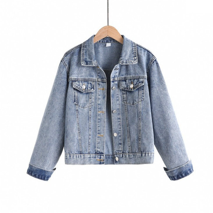 Women's short denim jacket女士短款牛仔外套炒花夹克宽松牛仔衣