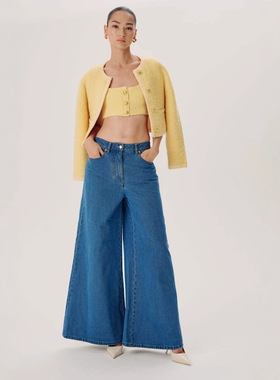 Women micro flared jeans, wide leg pants, long pants女牛仔裤