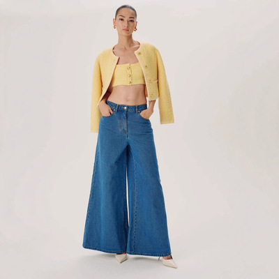 Women micro flared jeans, wide leg pants, long pants女牛仔裤