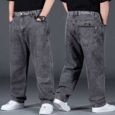Jeans men plus size wide leg pants牛仔裤男加大码阔腿长裤