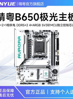 精粤B650EM AURORA极光游戏主板ddr5台式AM5支持R5 9700X/7500F