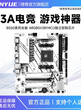 精粤B550主板ARGB排针AMD AM4游戏电脑台式机兼容4000/5000处理器