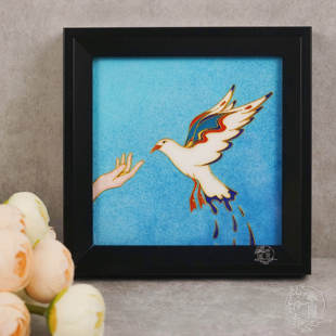 【原创】非遗手工掐丝珐琅彩画海鸥云南特色旅游伴手礼