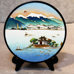【原创】非遗工艺 掐丝珐琅彩画 《山海大观 岚霭普陀》伴手礼