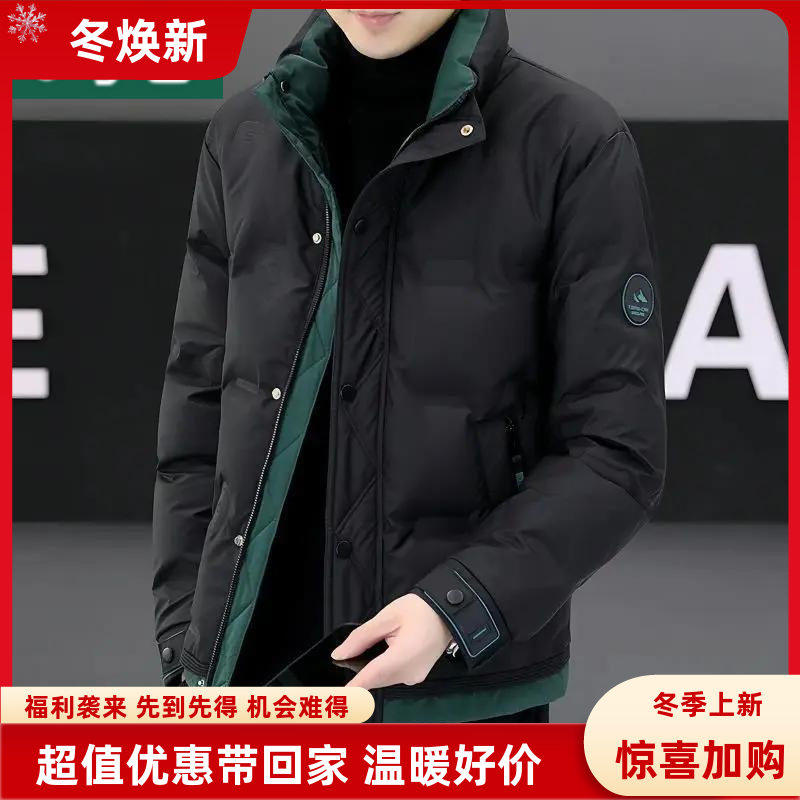 短款立领羽绒服男士时尚休闲潮流立领帅气外套韩版修身