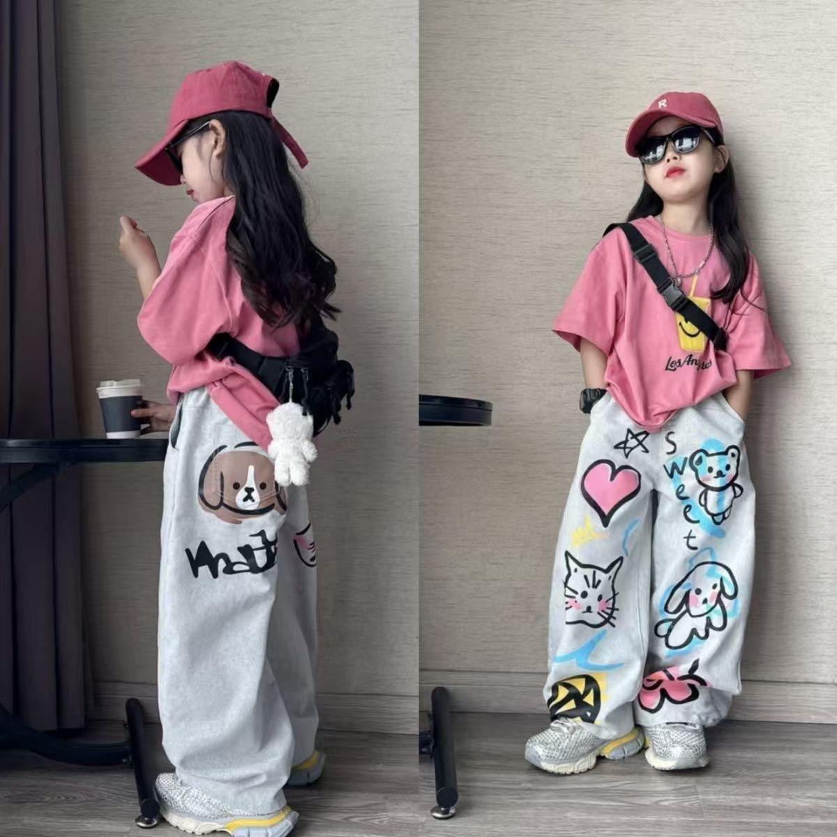 三亚海边度假多巴胺穿搭女童短袖