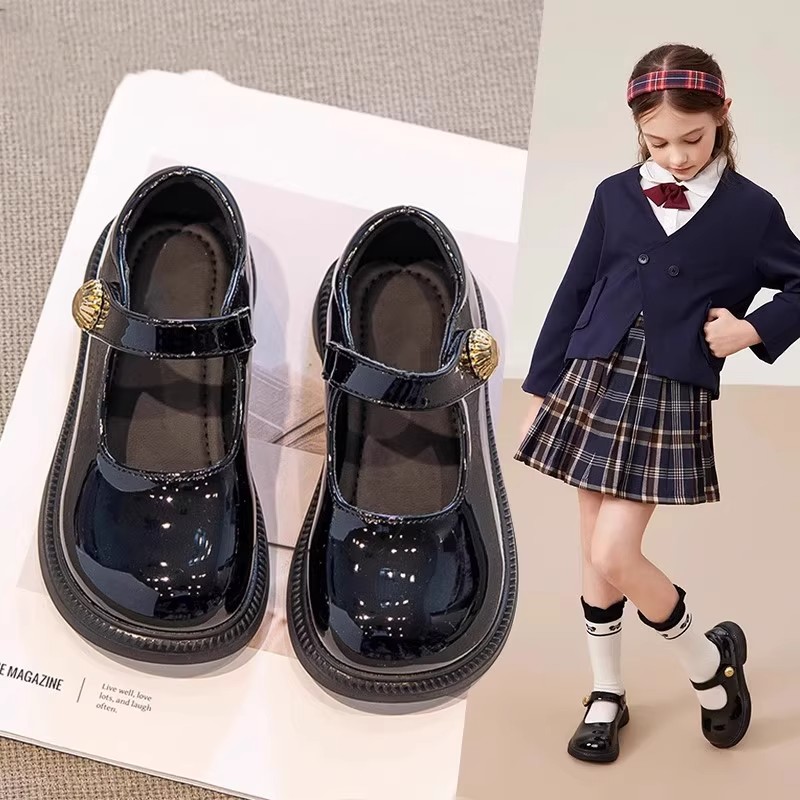 真皮女童小皮鞋软底演出JK制服鞋图片