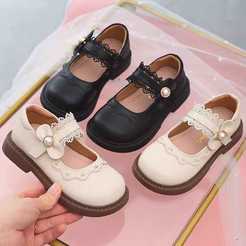 真皮女童JK制服软底公主皮鞋图片