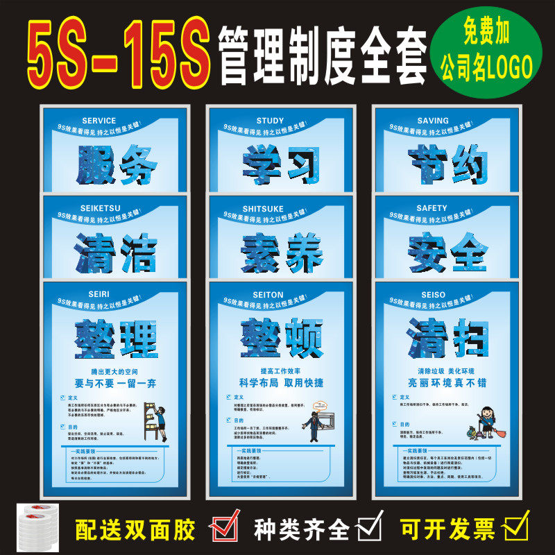 5s 6s 7s 8s 9s工厂车间企业文化安全质量现场管理挂图