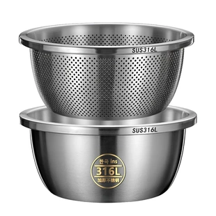 清仓加厚加深316不锈钢沥水篮洗菜盆厨房洗水果洗菜篮淘米盆米筛
