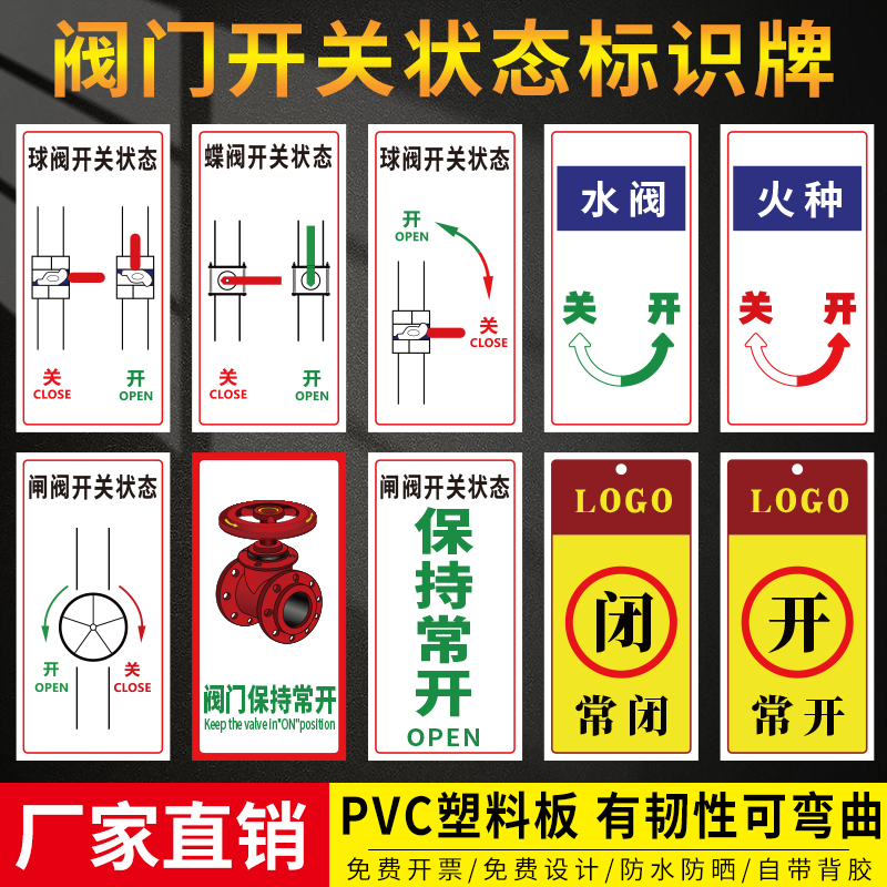 道阀门开关油库化工状态标识牌