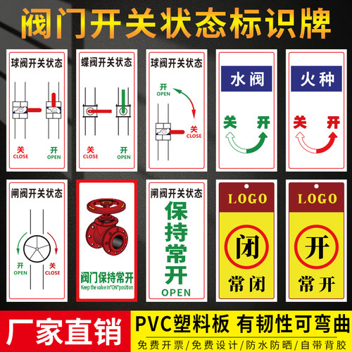 道阀门开关油库化工状态标识牌