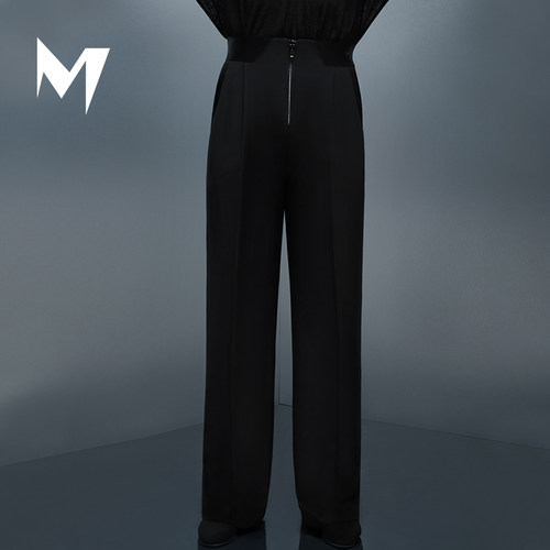 Ｍ【舞服系列】拉链弹力腰封抗皱男裤702