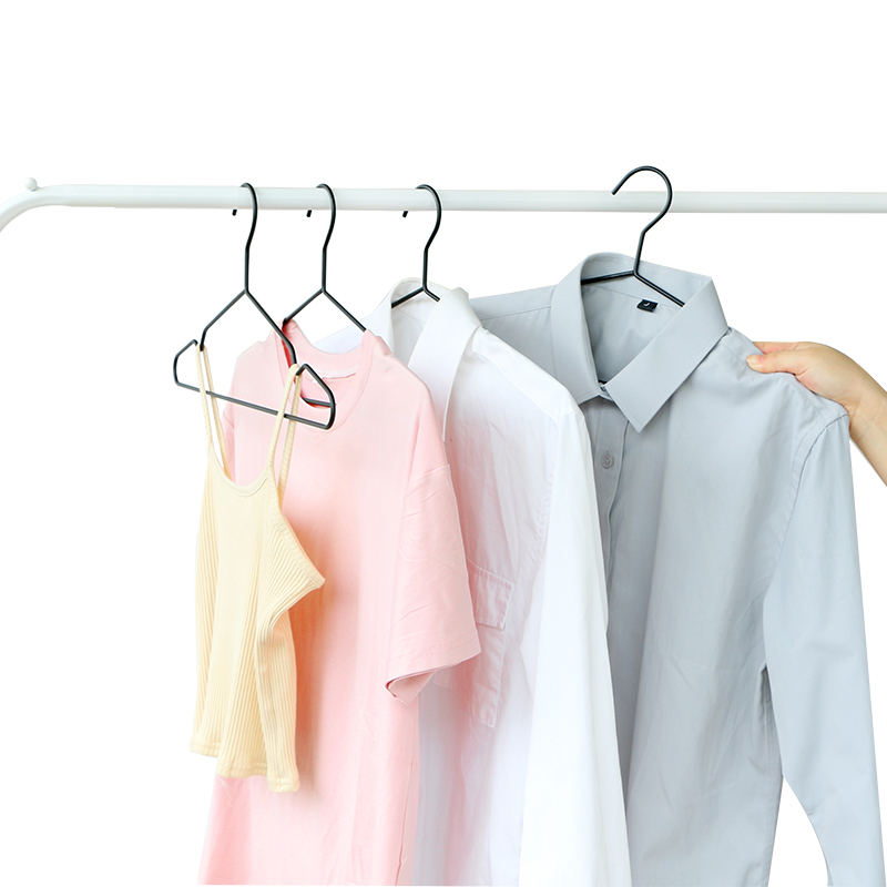 金属晾晒衣架烘干机专用黑色铁家用防掉挂衣架子衣服撑宿舍用学生