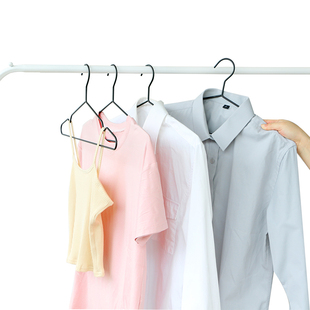 金属晾晒衣架烘干机专用黑色铁家用防掉挂衣架子衣服撑宿舍用学生