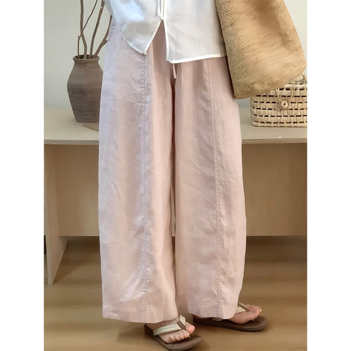 小个子高腰显瘦垂感阔腿九分裤