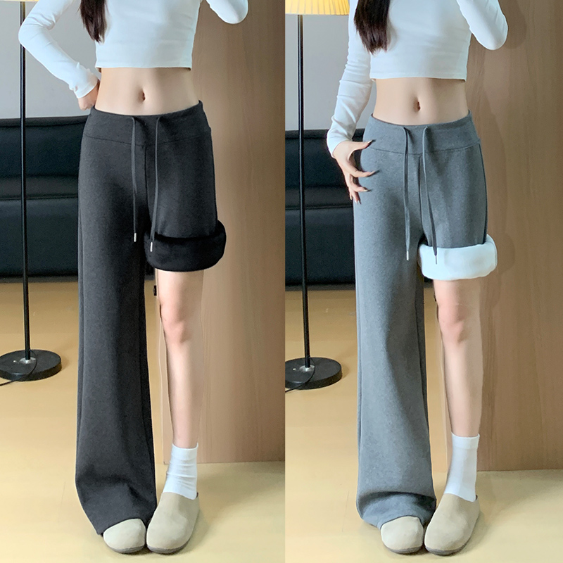 lulu同款加绒加厚美式运动裤