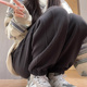 小个子针织休闲秋冬加绒卫裤 灰色运动裤 女春秋宽松束脚高腰哈伦裤