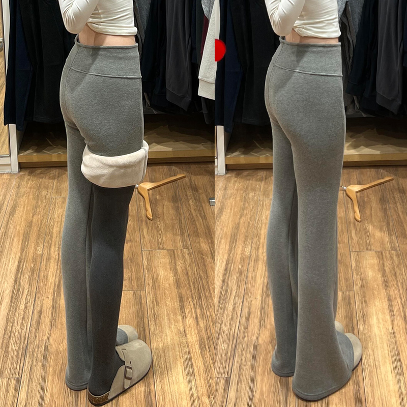 低腰外穿喇叭秋冬垂感加绒运动