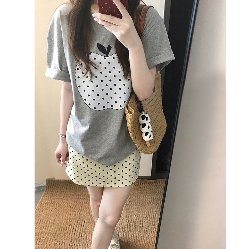 白色西装波点半身裙女夏季2026新款高腰显瘦包臀裙小个子a字短裙