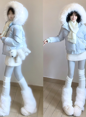 白色羊羔绒半身裙女秋冬2025新款高腰显瘦小个子加厚a字包臀短裙