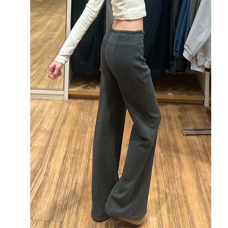 深灰色运动裤女春秋冬2025新款高腰垂感显瘦加绒直筒休闲阔腿卫裤,女装/女士精品,休闲裤,淘宝优惠券,粉丝福利购,淘宝优惠卷