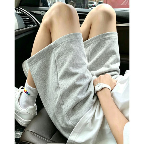 美式灰色夏季薄款女五分短裤