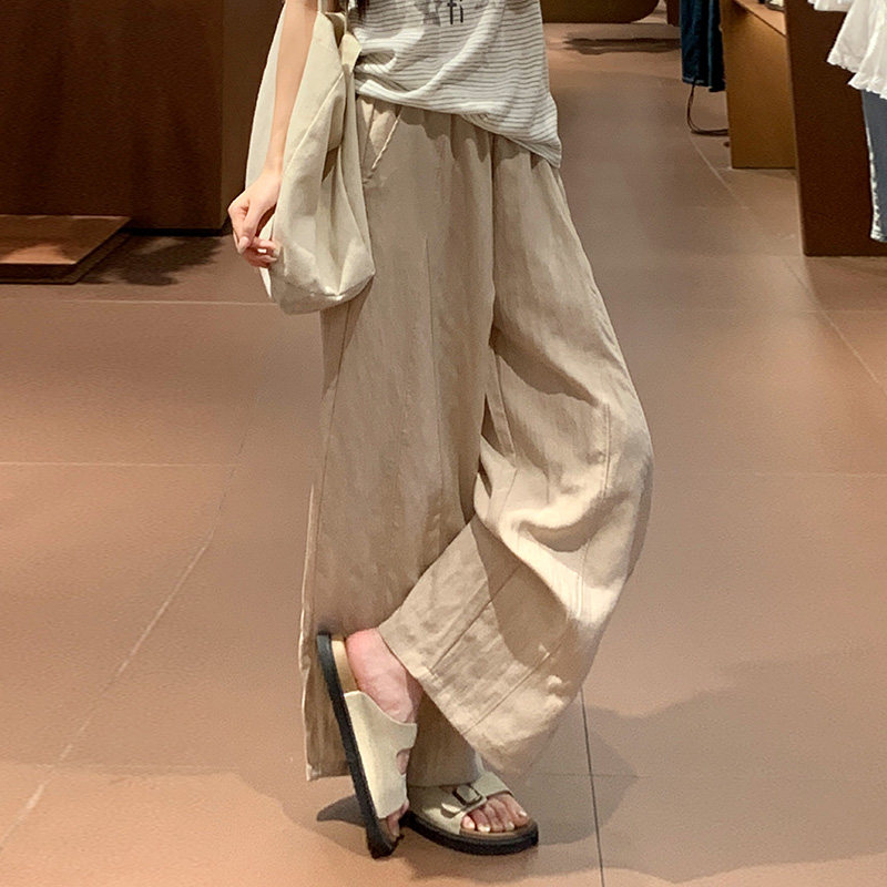 天丝夏季薄款高腰显瘦阔腿裤女图片