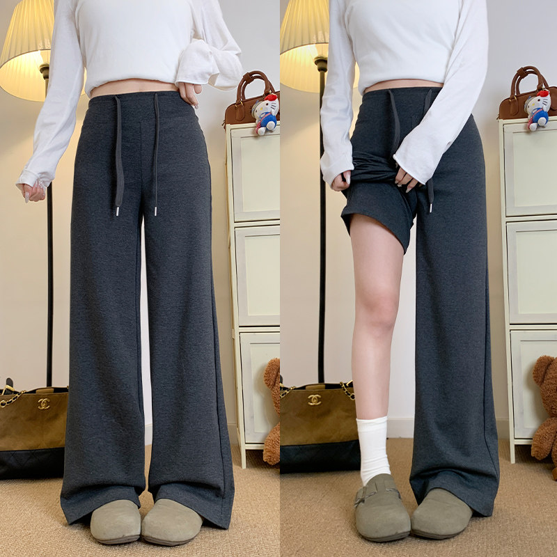 深灰色lulu运动裤女秋冬加绒2025新款高腰小个子宽松垂感阔腿卫裤,女装/女士精品,休闲裤,淘宝优惠券,粉丝福利购,淘宝优惠卷