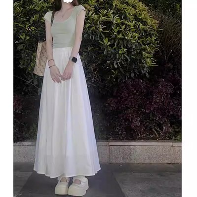 春夏新款冰丝高腰显瘦阔腿裙裤