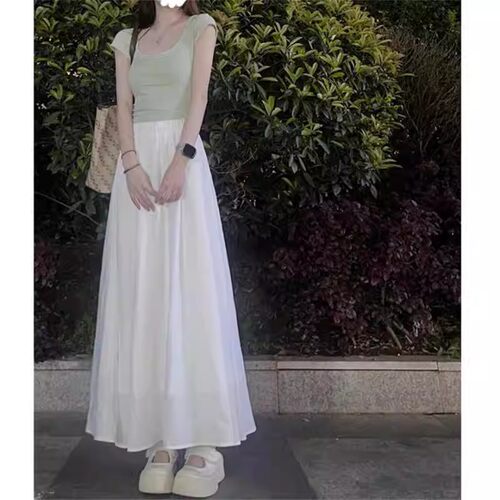 春夏新款冰丝高腰显瘦阔腿裙裤