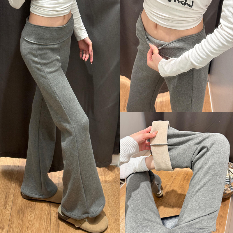 灰色微喇lulu裤女秋冬2025新款