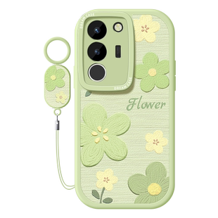 适用vivos17手机壳女款vivo s16pro保护套s15e全包s12磨砂s10e硅胶防摔s9软壳外壳viv0新款油画花朵por小清新