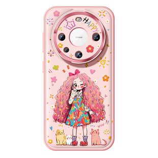 适用华为mate80pro手机壳女款mate70pro+优享版60保护套50全包40防摔金属圈软硅胶磨砂30个性女孩por可爱高级