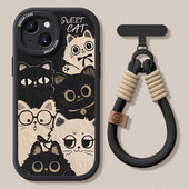 适用苹果15手机壳17新款 iphone16pro保护套13硅胶12mini全包11防摔14磨砂xr卡通7女款 8plus可爱6s猫咪max软壳