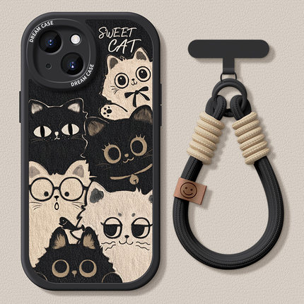 适用苹果15手机壳17新款iphone16pro保护套13硅胶12mini全包11防摔14磨砂xr卡通7女款8plus可爱6s猫咪max软壳