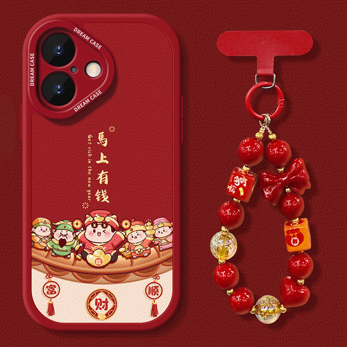 适用苹果17手机壳防摔可爱财神
