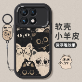 适用红米k70手机壳新款 全包防摔k50por磨砂可爱k40s卡通猫咪redmi小米k30软外壳 k60pro保护套硅胶k70e至尊版