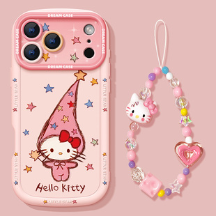 适用苹果17promax手机壳女款iphone16保护套15pro防摔磨砂14泡芙硅胶plus全包挂链air星星小猫ip16可爱软外壳