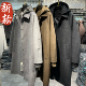 实体商场连帽双面羊毛呢中长款 大衣男冬季 宽松加厚可拆卸帽子外套