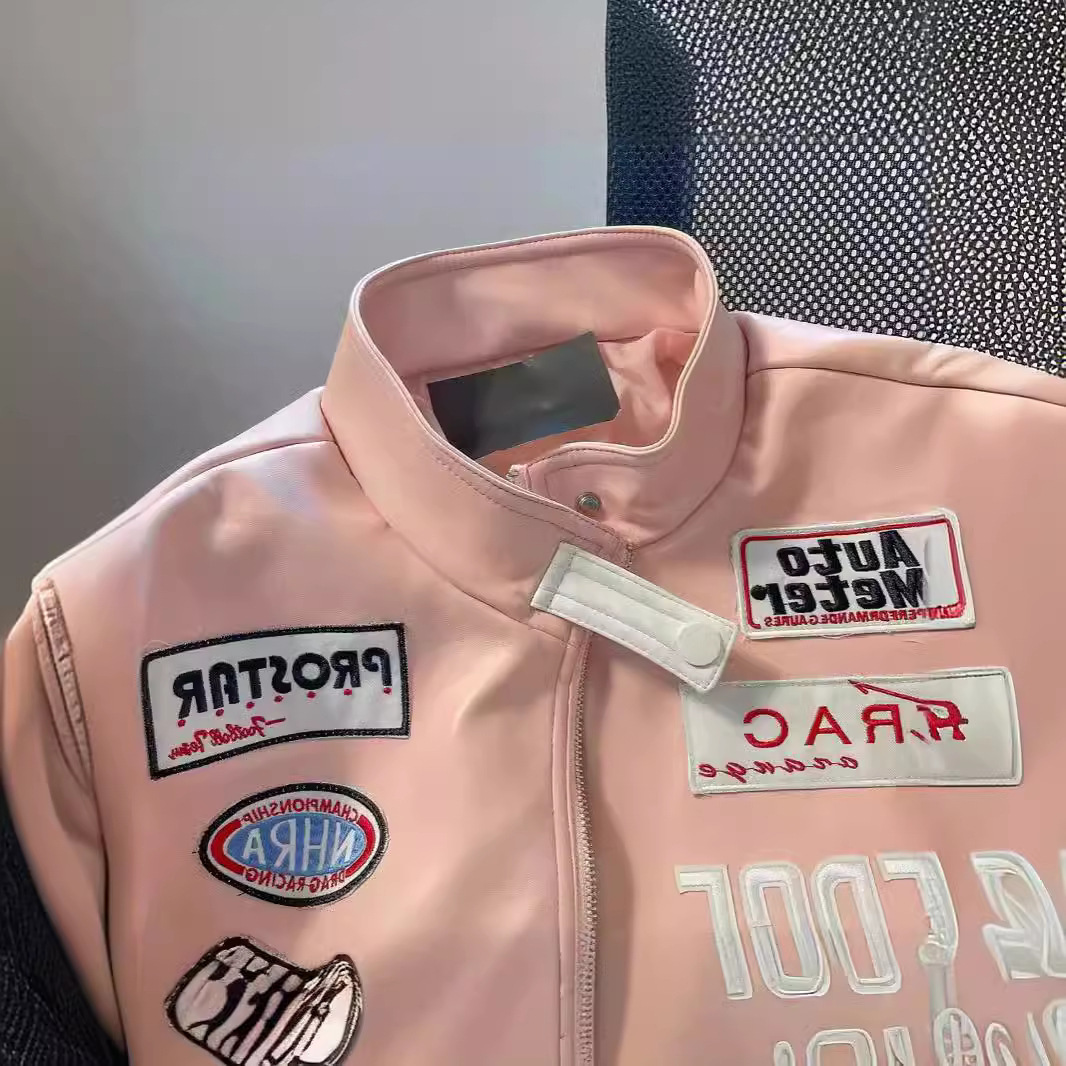 欧美感机车皮衣夹克重工刺绣棒球服男女秋冬宽松ins痞帅外套