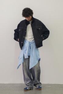 实体新款冬季潮牌高级感宽松牛仔布料羽绒服男士休闲保暖轻奢外套