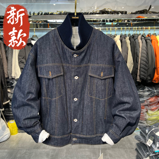 实体假两件工装牛仔白鸭绒90羽绒服男夹克外套冬季新款保暖外套男