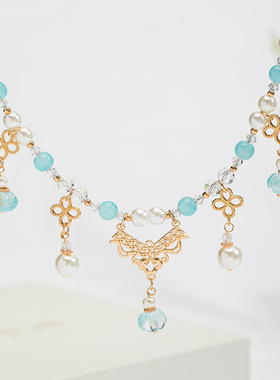 手工现货汉服配饰软璎珞日常森系唯美珍珠项链古风饰品（TB12.9）