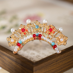 复古宫廷风发簪顶簪小发冠国风汉服发饰古风发钗点缀钗子新中式配