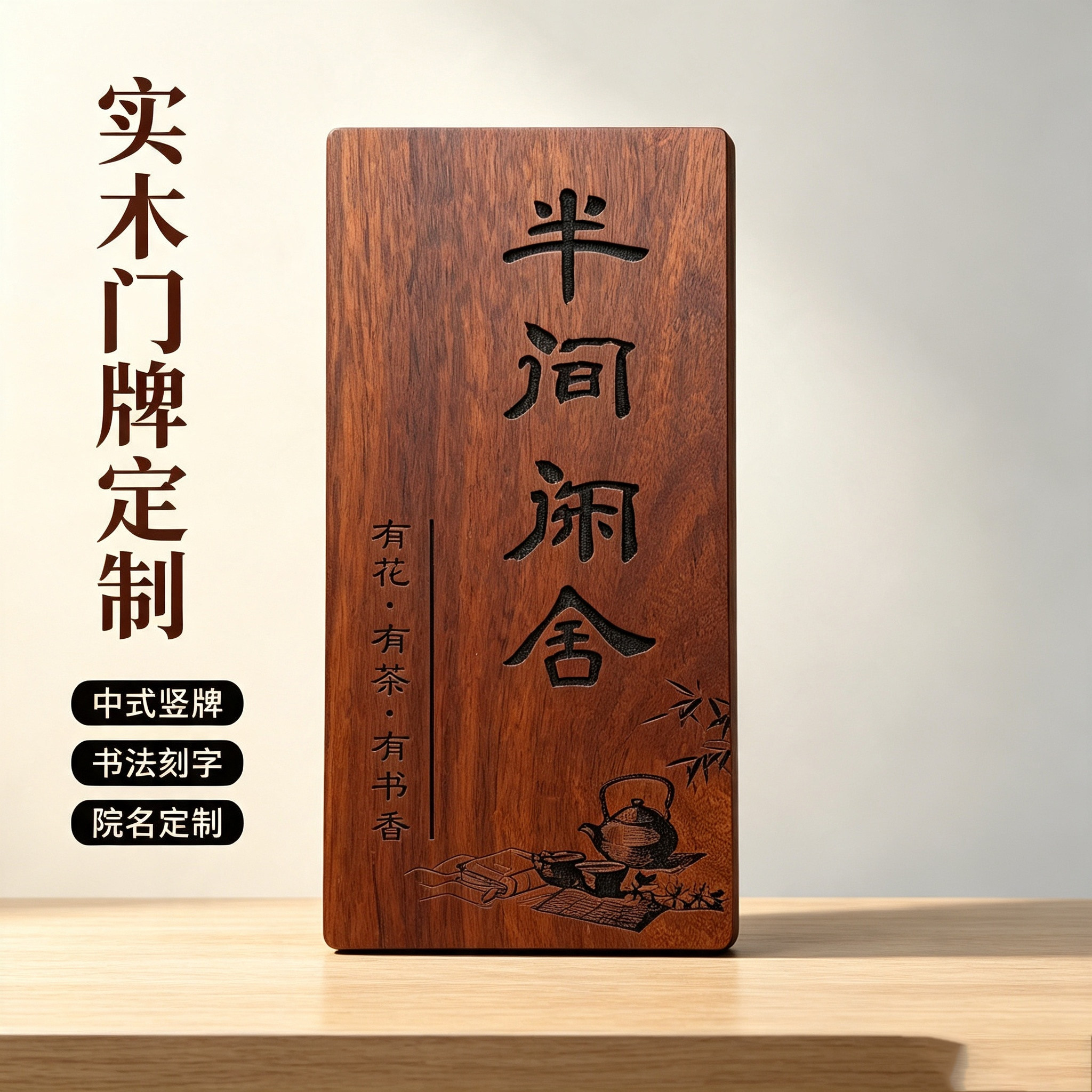 实木牌挂户外防腐复古图片